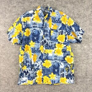 UCLA Hawaiian Shirt Medium Blue Gold Bruins College Football Camp